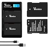 【Contenuto della confezione】 2 Vemico EN-EL14 EN-EL14A Batteria(1500mAh), 1 x LCD Doppio Caricatore, 1 x Cavo di Ricarica di Tipo C, 1 x Custodia Protettiva, 2 x Scatole Batterie