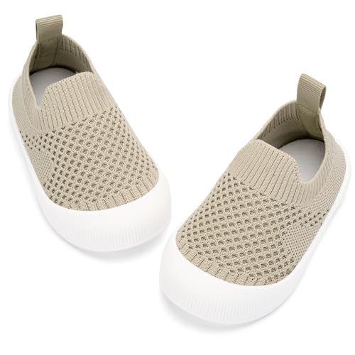 Image of BACSAC Baby Toddler Unisex Infant Shoes Boys Girls Beige Mesh Breathable Non-Slip Soles 6-36 Months