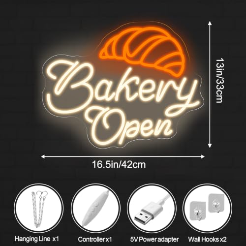 Image of Bakery Open Neon Sign Dessert Shop Business Bar Open Welcome Led Light