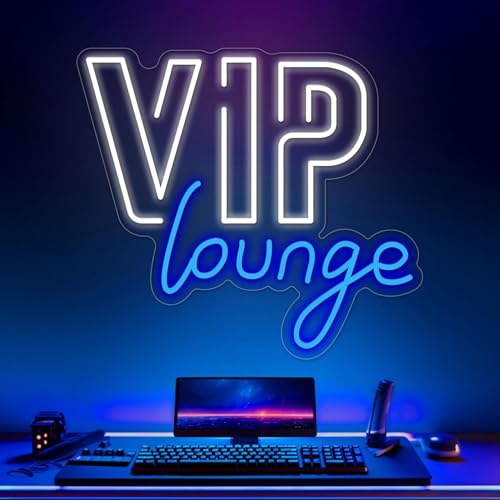 Image of VIP Lounge Neon Signs for Wall Decor, VIP Neon Lights Signs for Room Decor, Led Light Up Sign with USB Powered for Bar, Hotel, Cafe, VIP Room, Home Decoration