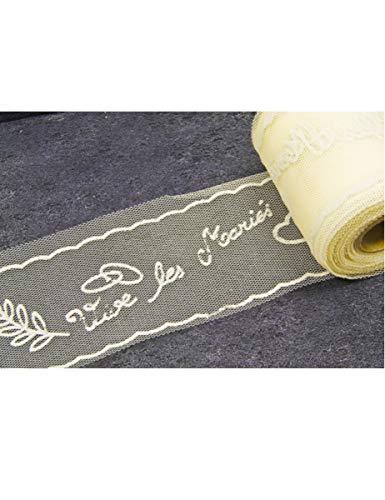 Tulle Vive les mariés 8 cm x 10 m-ivoire