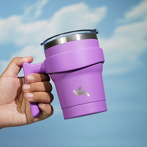 Image of Konokyo 10 oz Tumbler with Handle and Straw, Insulated Travel Mug