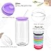 20 Pack Drinking Glass Cups with Acrylic Lids and Glass Straws 16oz Clear Glass Tumblers Can Shaped Iced Coffee Cups Drinking Glasses, Cute Glass Cups for Tea Beer Soda Smoothie Whiskey Gift