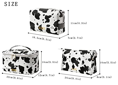 Ranvi Makeup Bag Waterproof Cosmetic Bag Cow Animal Makeup Bag Gifts for Girl Women Bag zipper Portable Makeup Case Cute Toiletry Bags Travel Cosmetic Bag - Image 3