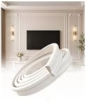 Modanatura PVC Flessibile 100 cm, Profilo Adesivo per Parete TV(B,W-8 CM)