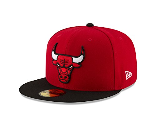 NBA Chicago Bulls Men s 2-Tone 59FIFTY Fitted Cap, 7.5, Red