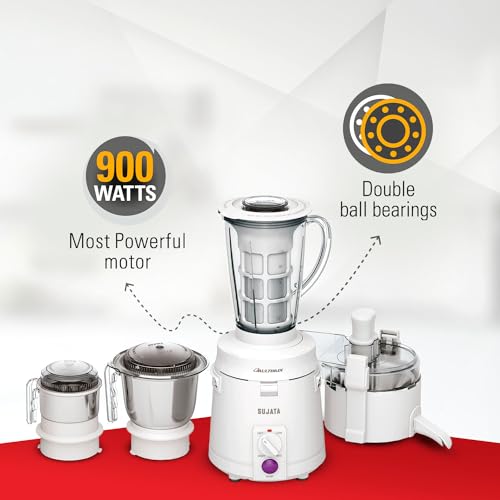 Sujata-Multimix-900-Watts-Mixer-Grinder-with-Juicer-22000-Rotations-Per-Min-90-Minutes-Continuous-Running-3-Versatile-Jars-1750-ml-1000-ml-and-400-ml-Coconut-milk-extractor-attachment