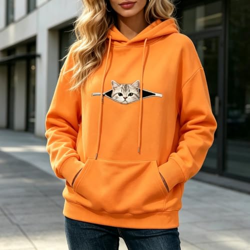 Womens Hoodie with Pet Pouch Zipper Pocket Long Sleeve Sweatshirt - image 4