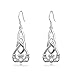 Celtic Knot Dangle Earrings Claddagh Earrings 925 Sterling Silver Irish Celtic Dangles Jewelry with Fishhook for Women Girls