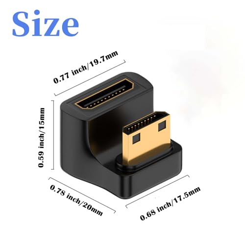 Adaptador Mini HDMI 8K 180° macho a hembra con LED miniatura 3
