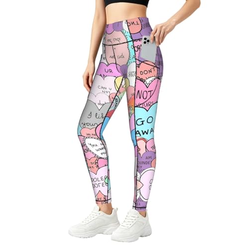 Leggings para mujer con estampado de corazon conjuntos de entrenamiento fitness