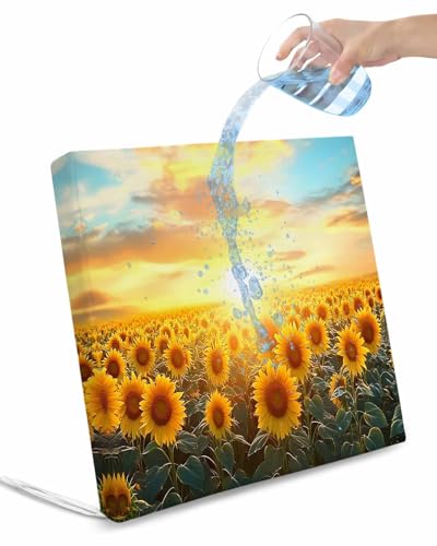 Hokiten Sunflower Flowers Outdoor Cushion Chair Cover Set of 2 - Waterproof Couch Seat Covers, Summer Sunrise Vintage Flowers Patio Furniture Protector Cushions Slipcovers for Sofa/RV, 22