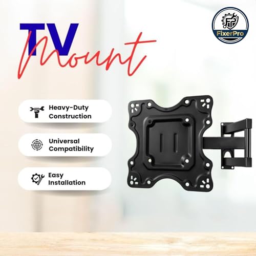 Image of SM1 Full Motion Movable TV Wall Mount Stand for 24 to 42 Inch LED /LCD /Smart TVs | Adjustable Arm 40mm-360mm | Heavy Duty Wall Bracket | Max Load 20 Kg | VESA Up to 200x200