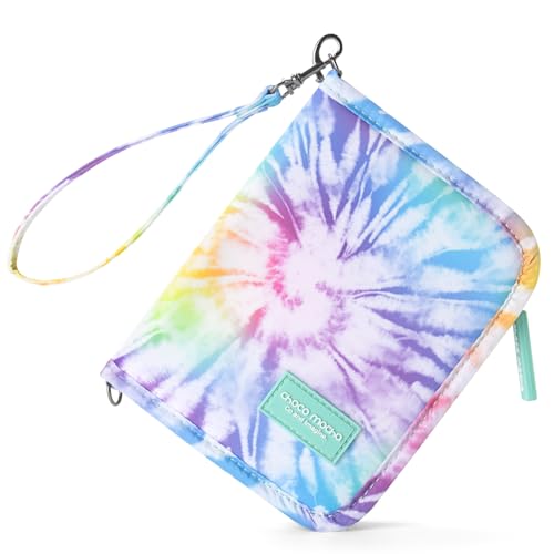 Choco Mocha Kids Duffle Bag & Passport Holder Girls ages 9-12 for Travel Tie Dye Teal3