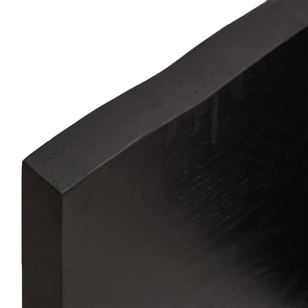 Mesa de 120 x 60 cm roble macizo marrón oscuro borde árbol plegable para salón, comedor, oficina, balcón