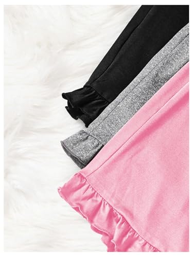 Image of Milumia Women's Plus Size Pajama Shorts Ruffle Hem Sleep Lounge Pj Shorts | 3 Pack,Elastic Waist ,Stretchy,Comfortable,Home Living,Sleepwear