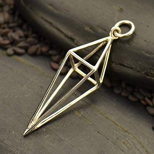 Cage-Kite 3D Pendant Sterling Silver 35.5x8.5mm - 1Pc (13184)/1