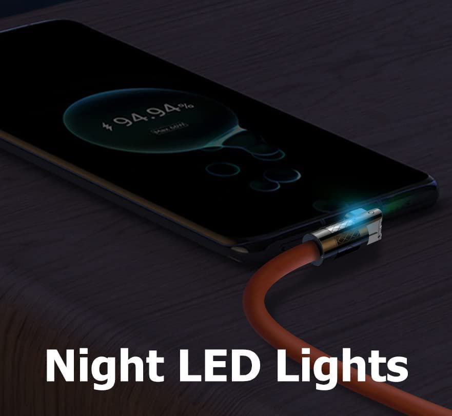 Image of OCTOPUSPRIME C Type Cable 33W Fast Charging Android Charger Cable Fast charging180 Rotating 1.2 MTR with LED Indicator USB to Type C Cable with 3A Rapid Charging 480mbps Data Transmission