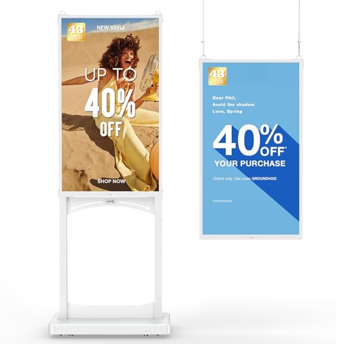 Image of MWE 43 Inch Indoor Digital Signage Display, 1000 Nits Window Advertising Display Kiosk, Free Custom Logo Nameplate, Support Floor Standing or Ceiling Mounted, for Retail Store Window Promotion