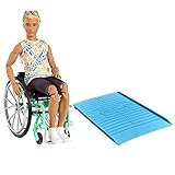 Ken Fashionista Muñeco con silla de ruedas, rampa y accesorios de moda (Mattel GWX93)