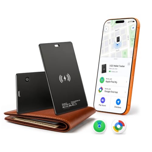 UQO Wallet Tracker Card, Works with Apple Find My or Google Find Hub | MFi certified. Works with Android. Qi charging. 85dB+ sound. Separation alerts. Wallet & passport fit. Great gift idea. - image 1