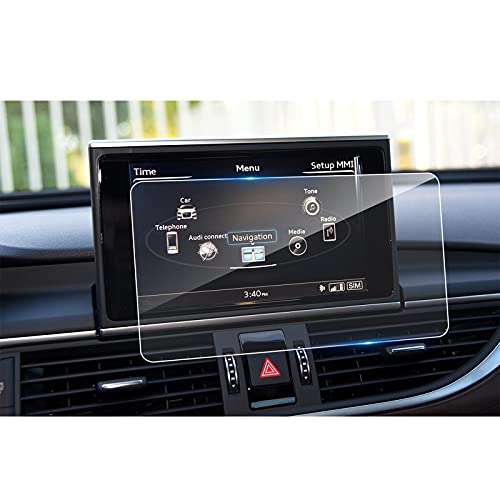 LFOTPP Car Navigation Screen Protector for 2012-2018 Audi A6 A7 S7 S8, Tempered Glass 9H Hardness Car Infotainment Stereo Display Center Touchscreen Protective Film
