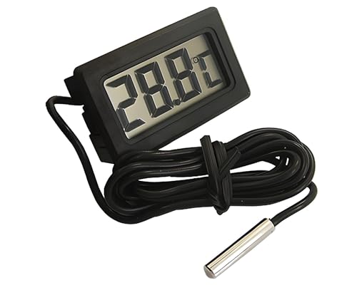 Termômetro Digital Simples LCD com Sensor Externo e Certificado de Calibraçâo para Aquário Chocadeir