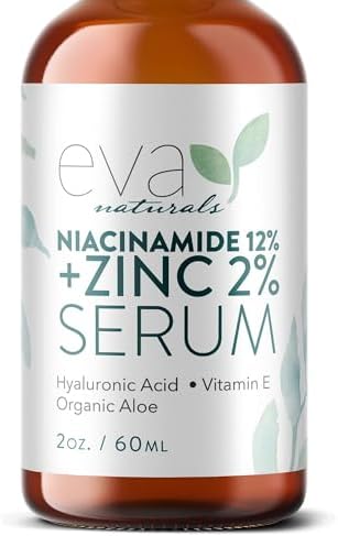 Niacinamide Serum for Face - 12% Niacinamide & 2% Zinc Serum with Hyaluronic Acid - Pore Minimizer, Improve Dark Spots, Redness Relief (2 oz)