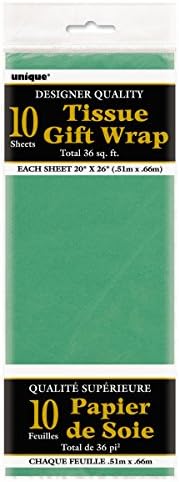 Solid Green Tissue Sheets - 20 x 26, 10 Count - Perfect Colorful Gift Wrapping & Craft Supplies