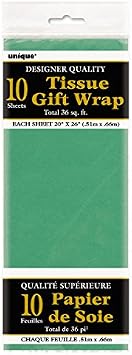 Solid Green Tissue Sheets - 20 x 26, 10 Count - Perfect Colorful Gift Wrapping & Craft Supplies