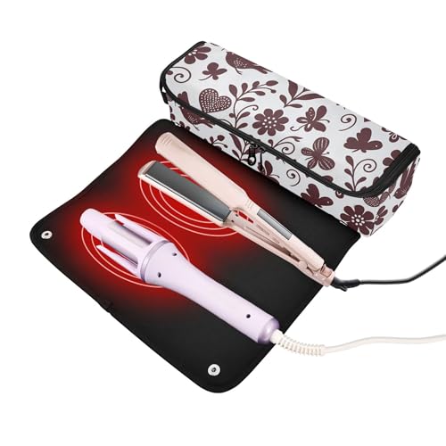 Bolso de viaje para plancha de pelo con estera resistente al calor miniatura 2