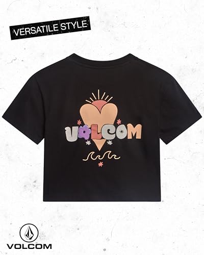 Image of Volcom Girls Shirts - Casual Crewneck Short Sleeve Graphic Tee Trendy Tops - Breathable Girls Summer Clothes