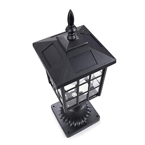 Kemeco ST4224Q-A LED Cast Aluminum Solar Post Light Fixture with 3-Inch Fitter Base for Outdoor Garden Post Pole Mount