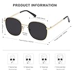 SOJOS Classic Trendy Square Sunglasses for Women Men Cute Big Frame Gold Shades SJ1137 - Image 4