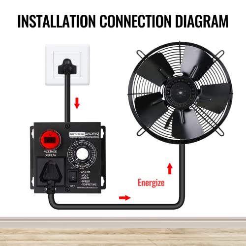Zowzea ZW-0005 Ac Motor Speed Controller 120V ,Variable Speed Controller & Fan Speed Controller With Rheostat,Variable Voltage Regulator Router thumb #3