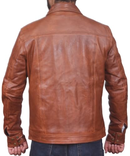 Image of 100% Genuine Soft Sheepskin Leather Jackets for Men, Motorcycle Jacket Mens Winter Jacket, Windproof Mens Coat