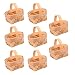 Cabilock 8 Pièces Main- Tissé Panier De Rangement Mini Panier Petit Panier Alimentaire Panier Cadeau De Mariage pour La Maison Cuisine Bois Couleur
