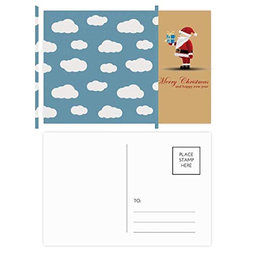 Cartes postales de Père Noël nuage blanc pour écrire vos vœux au coin du feu