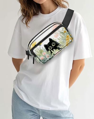 Image of Cat Fanny Pack Lightweight Belt Bag Fashion Waist Pouch | Waterproof, crossbody bags for women, sports, running, traveling, hiking