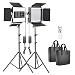 Neewer 2 Packs Advanced 2.4G 480 LED Video Light Photography Lighting Kit, Dimmable Bi-Color LED Panel with LCD Screen, 2.4G Wireless Remote and Light Stand for Portrait Product Photography