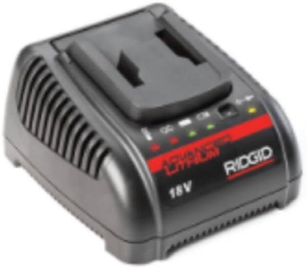 RIDGID 64383 18V Lithium Battery Charger, Built-in LED Indicators, Compatible with RP350, RP340, RE6, RE600, RE60, CS65x, CS12x, CS6x Versa