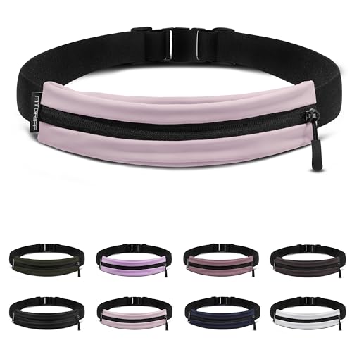 Fitgriff Running Belt V2 for Men & Women - Slim Fanny Pack Phone Holder for Jogging (Fits All Cell Phones) - Money Belt Runners Waist Pouch (Blush Pink One Size (Waist 24.4 43.3 inches))