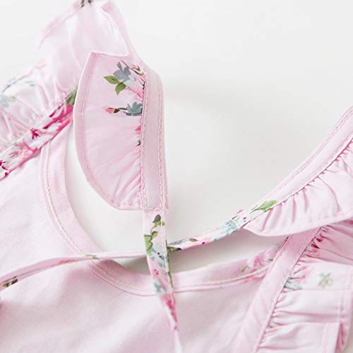 Toddler Vintage Floral Girls Dress Baby Backless Sundress Sleeveless Matching Outfits 5-6Y4