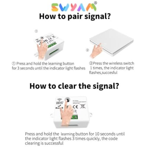 Image of No Battery Self Powered Kinetic Wireless RF Switch - 3 Gang 3 Receiver | 2 Way Operation | 433MHz RF | Compatible with All Electrical Loads