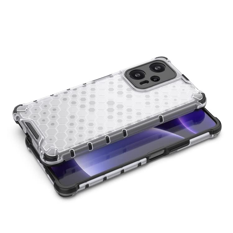 Image of Lustree TPU Honey Comb Armor Shock Proof Back Cover for for Poco F5 5G (Transparent)