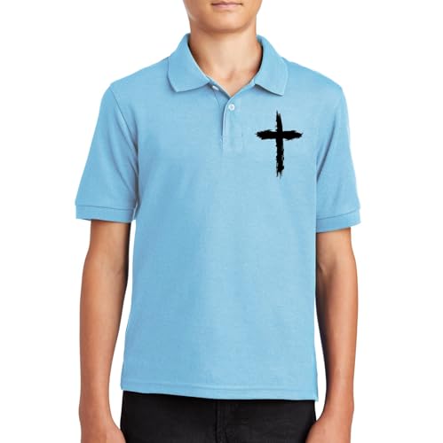 Girls Summer School Uniform Shirts Kids Short Sleeve Golf Collared Polo Shirt Girl Cross Embroidery Casual Tops2