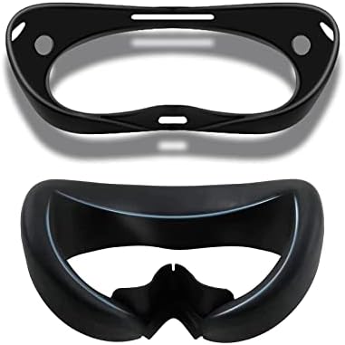 Front Protective Cover+Silicone Face Cover for Pico 4 Headset,Waterproof Anti Scratch Anti Dust Cover,Accessories for Pico 4,Protective Case for Pico 4 (Black)
