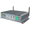 Fanless Industrial PC Windows 11 Pro Desktop PC, Intel I5-7200U 8GB RAM 128GB SSD, 4xLAN, 4xUSB 3.0, 4xUSB 2.0, 6xCOM, 8xGPIO, Dual HDMI, VGA, Type-C, WiFi, Rugged Mini Computer