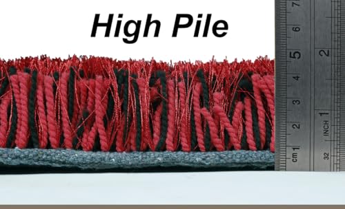 Image of FIASCO Tie Dye Shaggy Carpet Bedside Runner | 2 Inch Pile Height Back in Canvas for Bedroom, Kids Room, Guest Room Microfiber Soft Plush Fluffy Shaggy Carpet | 1.5x4 Feet Red Black Mix