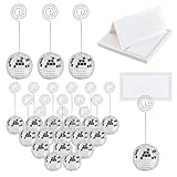 Compatibilité dimensionnelle : les cartes en papier mesurent 100 x 90 x 0,3 mm (3,9 x 3,5 x 0,01 pouces) et offrent suffisamment d'espace pour écrire ; La boule de verre mesure environ 49,5 x 45 mm (1,9 x 1,8 pouces) et recouvre entièrement la carte ; le clip en fer mesure environ 99 x 28 x 1,5 mm (3,9 x 1,1 x 0,06 pouces) et offre une force de serrage modérée, adaptée à la plupart des besoins d'installation sur bureau.